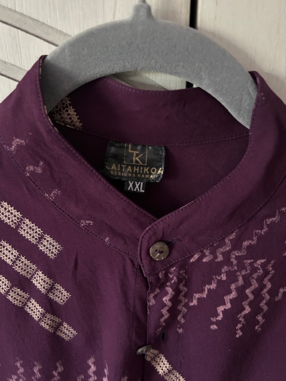 Men's XXL Plum Casual Button-Down Shirt